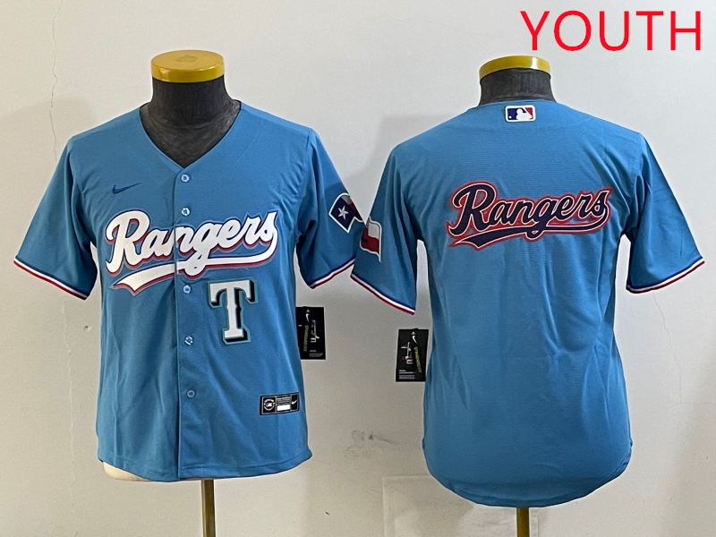 Youth Texas Rangers Blank Light Blue Game 2025 Nike MLB Jersey style 6->youth mlb jersey->Youth Jersey